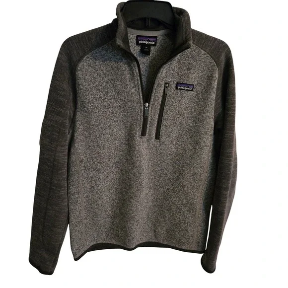 Patagonia Better sweater Fleece Pullover Quarter Zip Gray Speckled Mens XS - Picture 1 of 8